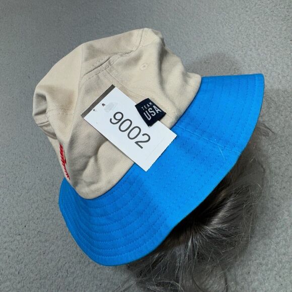 Team USA Bucket Hat Mens One Size Beige Blue Olympic Games Olympiad US Apparel - Picture 10 of 10